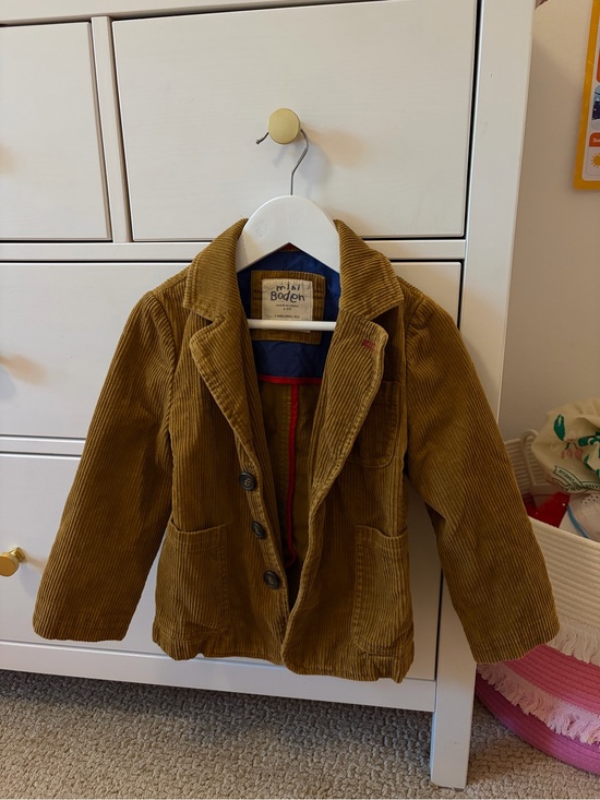 Mini Boden Corduroy Jacket 4 5 Brown Button Coat Kids Pockets